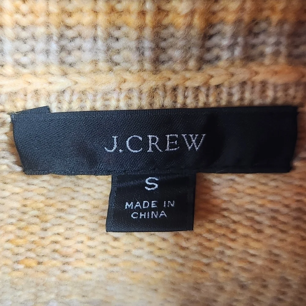 J.Crew Preppy Italian Space-Dyed Wool Blend Half-Zip Funnel Neck Sweater Small